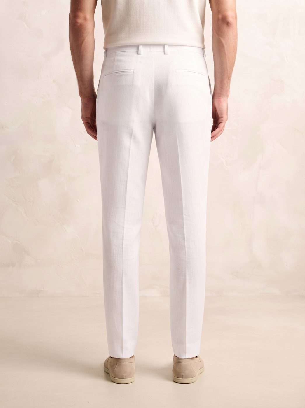 Sorrento Linen Trouser, Optic White — view 3
