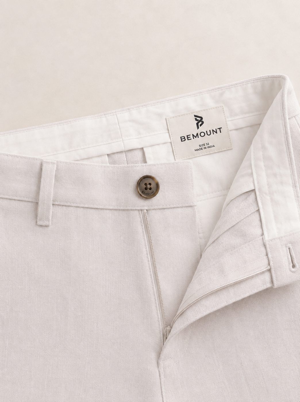 Sorrento Linen Trouser, Optic White — view 4