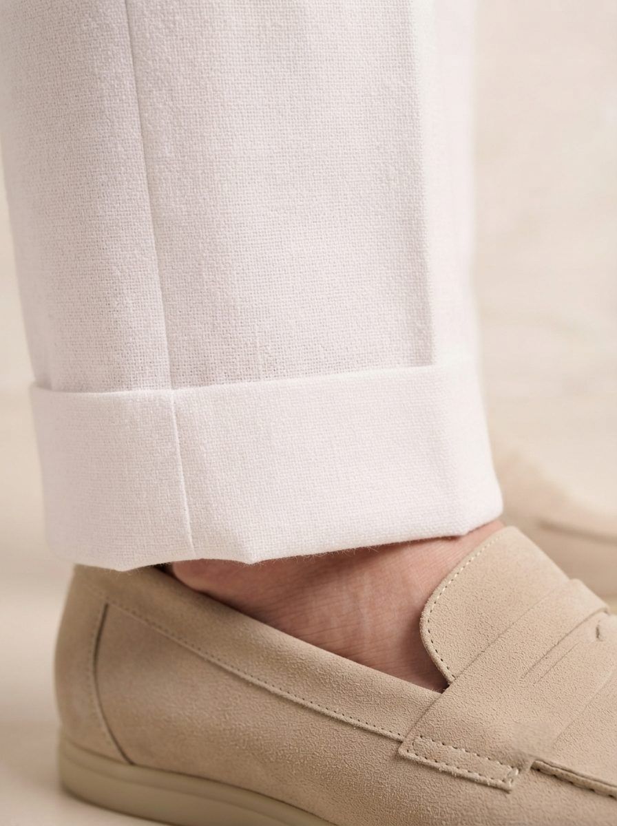 Sorrento Linen Trouser, Optic White — view 5