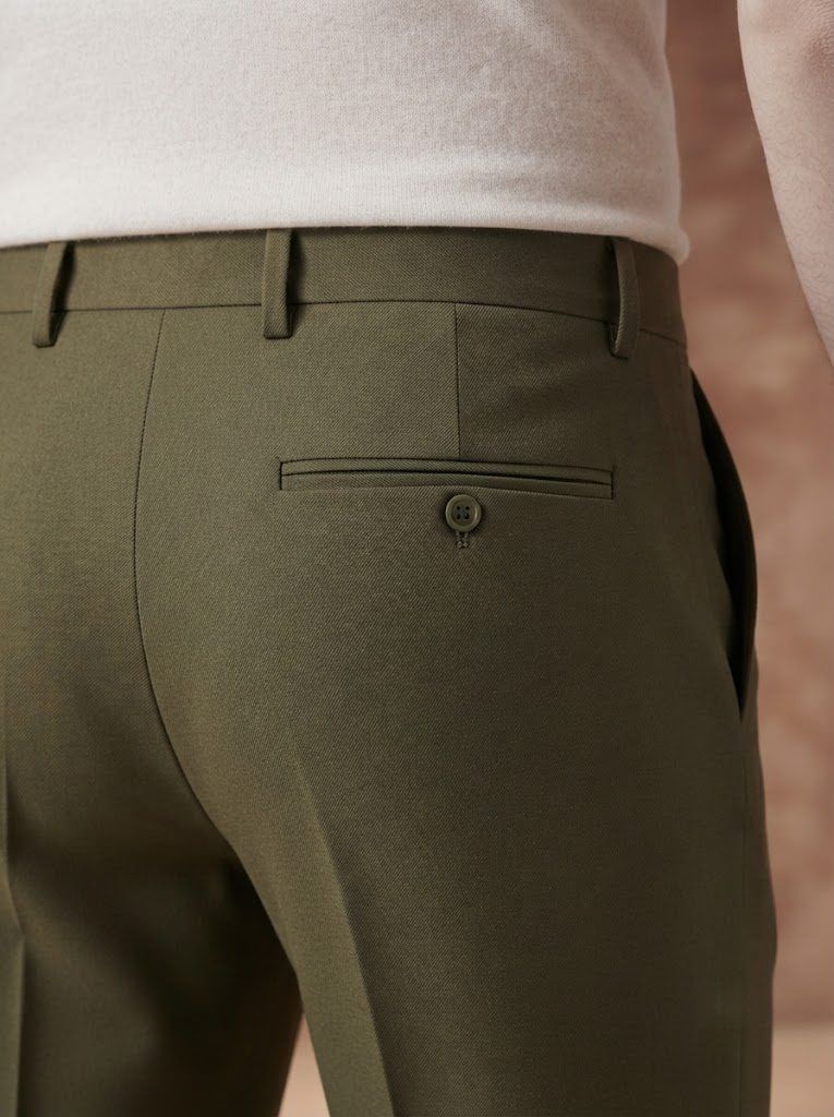 Statement Olive Tailored Trouser — view 2