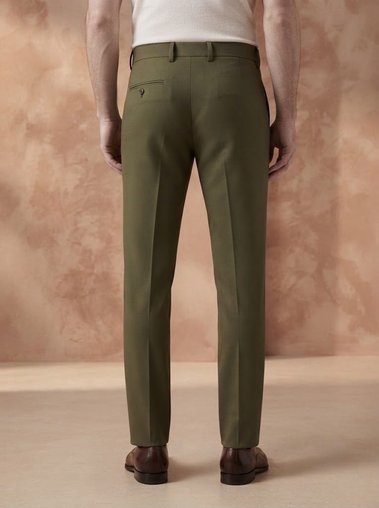 Statement Olive Tailored Trouser — view 3