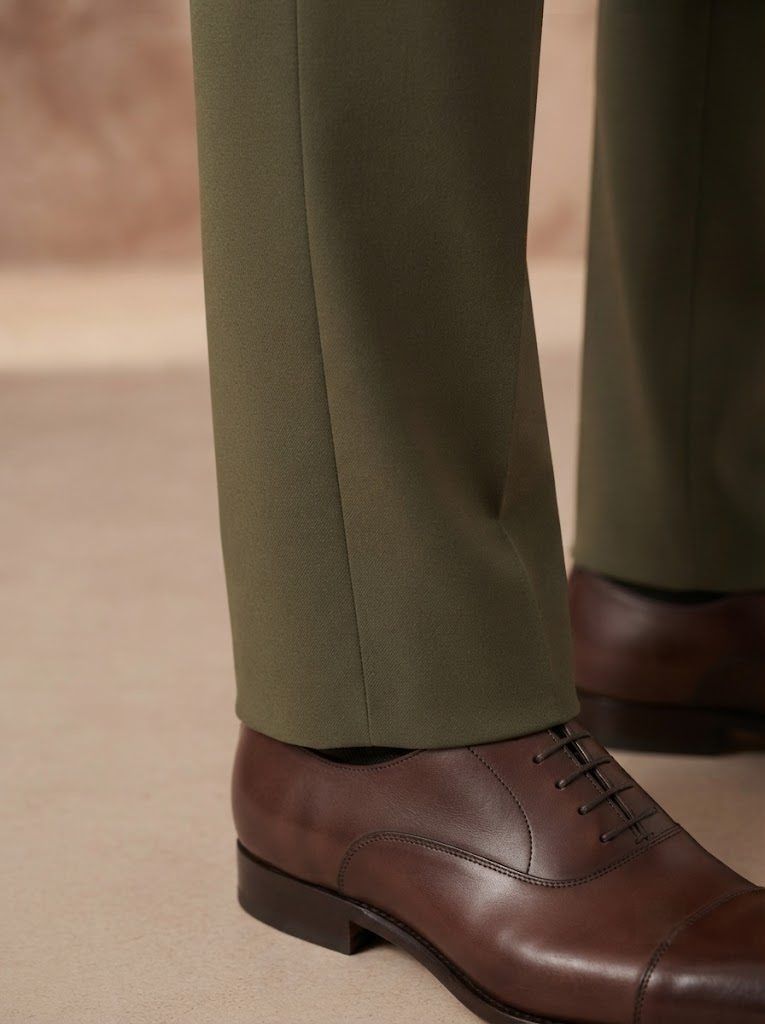 Statement Olive Tailored Trouser — view 4