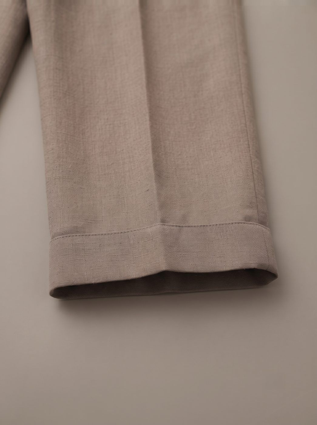 Taupe Pleated Linen Trouser — view 4