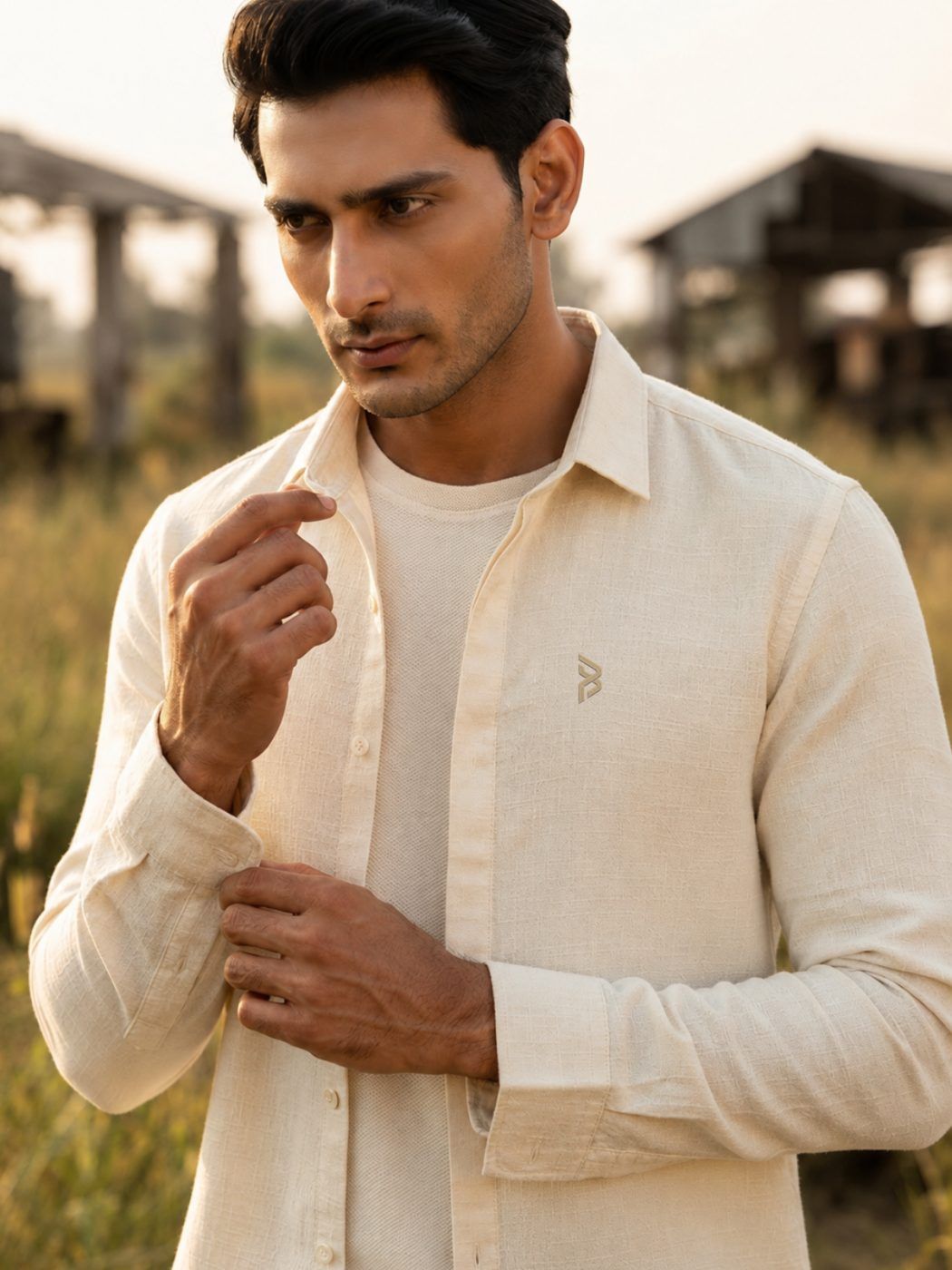 Warm Ivory Pure Linen Shirt — view 2
