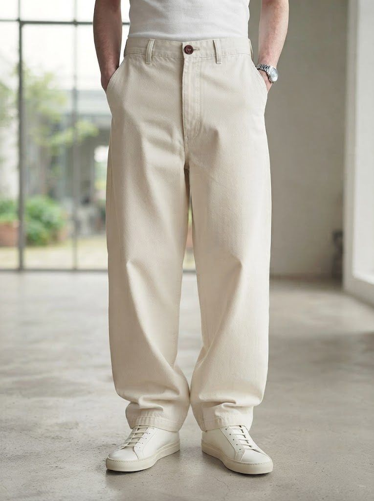 Wide-Leg Chino, Canvas White