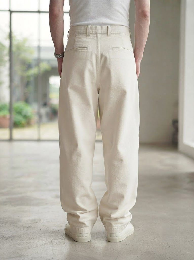 Wide-Leg Chino, Canvas White — view 2