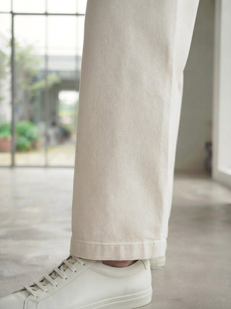 Wide-Leg Chino, Canvas White — view 3