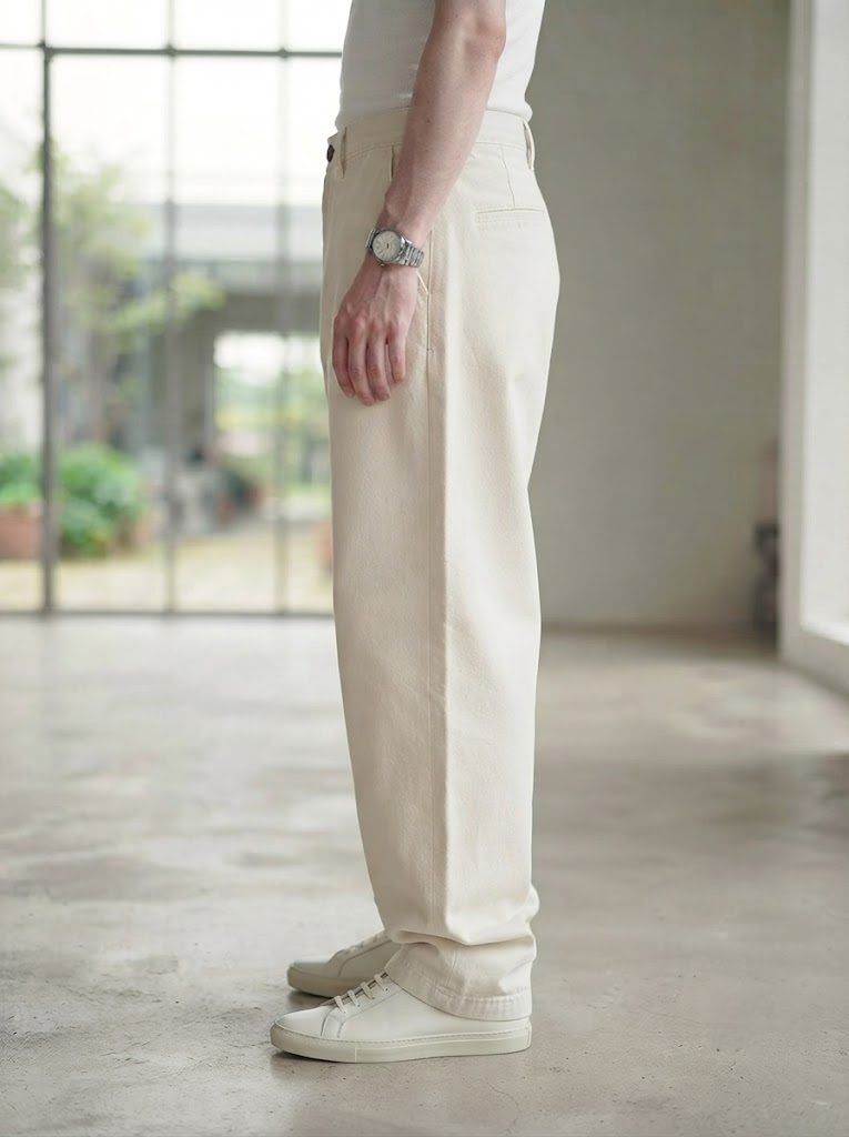 Wide-Leg Chino, Canvas White — view 4
