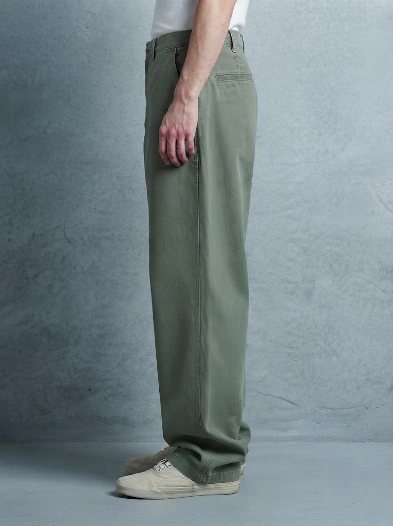 Wide-Leg Chino, Faded Military Green — view 4