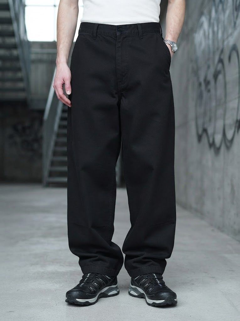 Wide-Leg Chino, Pitch Black