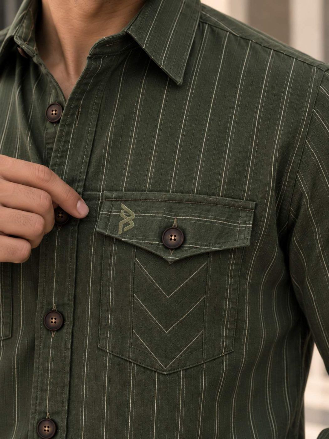 Woodland Pinstripe Hunter Shirt — view 5